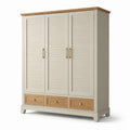 Armario de MDF con 3 puertas y cajones de madera