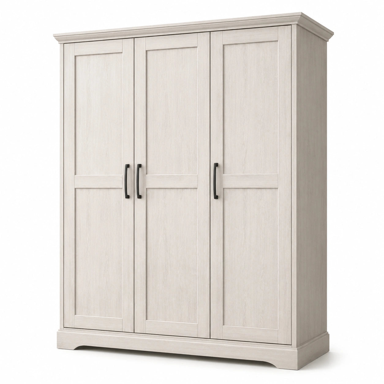 Armario de madera MDF de tres puertas color beige
