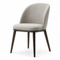 Silla de comedor con tapizado de poliéster gris y patas de madera de haya
