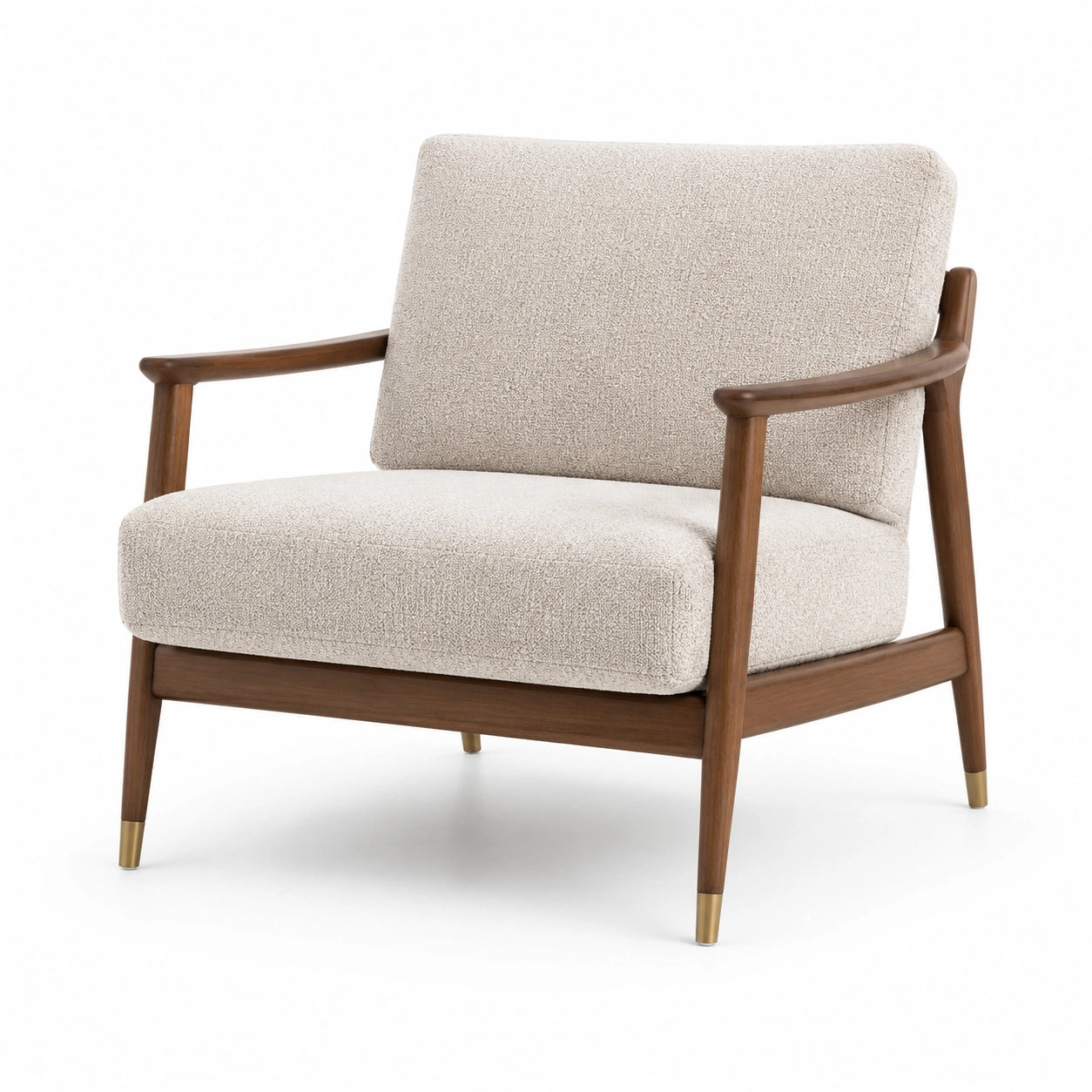 Sillón de Madera y Tela Beige