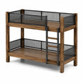 Litera de madera y metal con escalera integrada