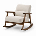 Mecedora de Madera Nogal con Asiento de Poliéster Beige