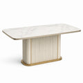 Mesa de comedor de mármol y metal 200x90x75 cm